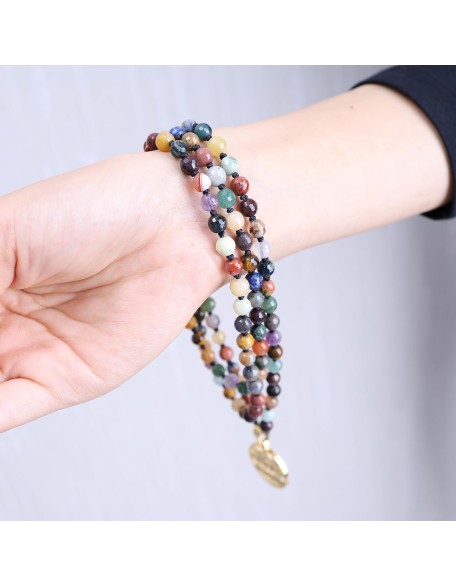 6mm Handmade Prayer 108 Mala Stone Beaded Necklace