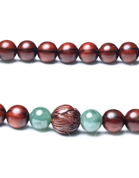 Buddhist Prayer Bead Bracelet,Buddha Meditation Beads Bangle,108 Prayer Beads Natural Sandalwood with Jade Pendant Tibetan Buddhist Bead Necklace Jewelry(Color:A)